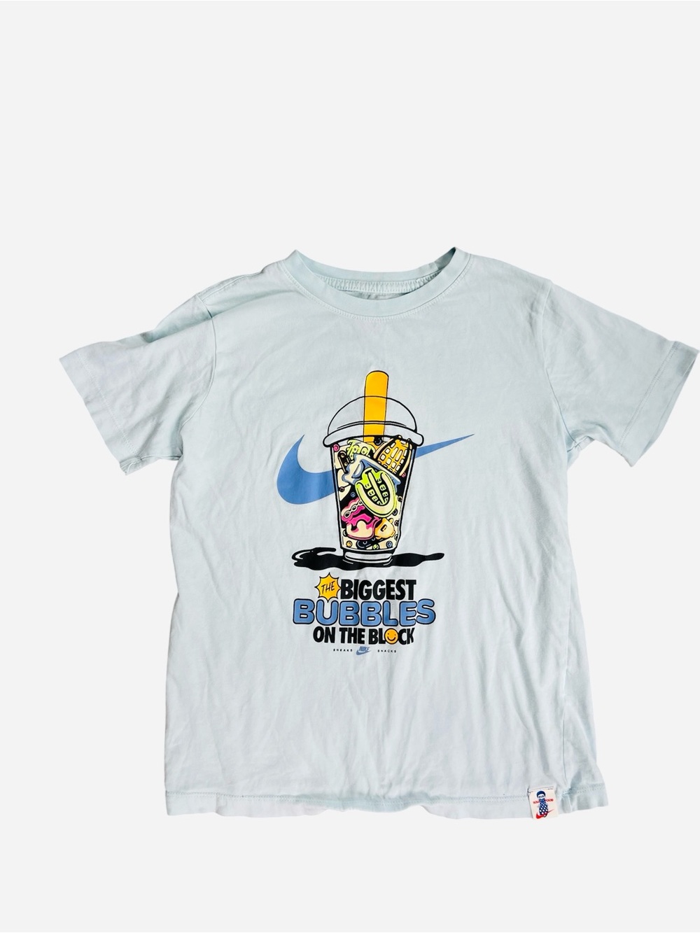 Nike Light Blue Graphic Bubble Tea Short Sleeve Tee